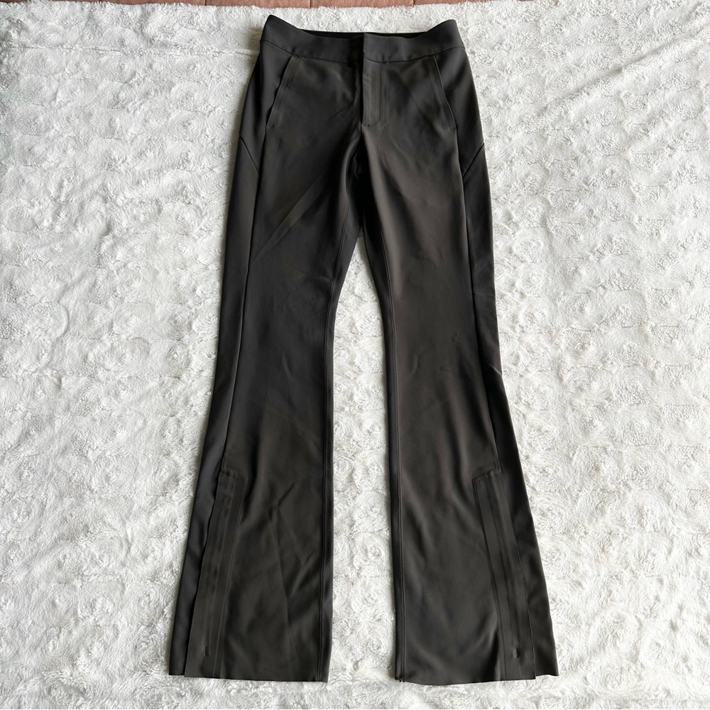 Athleta Pants Trousers Womens 2 Gray Stellar Flare Stretch Zip Performance Work - Picture 2 of 11